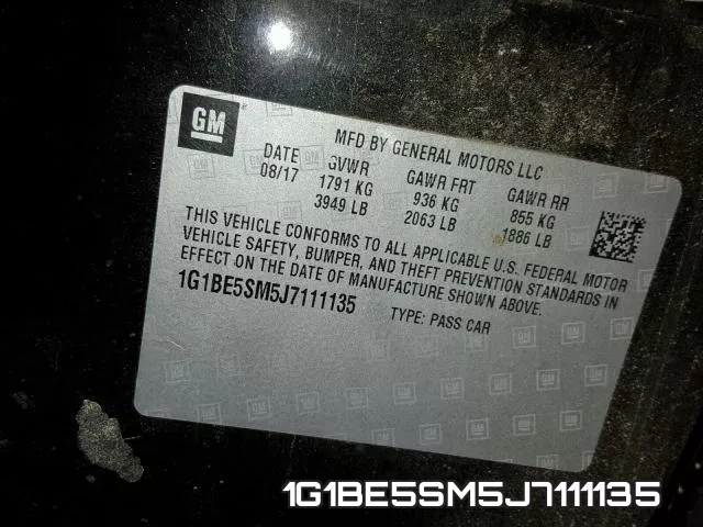 1G1BE5SM5J7111135 фото 2