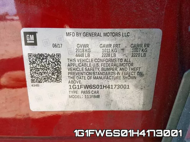1G1FW6S01H4173001 фото 2