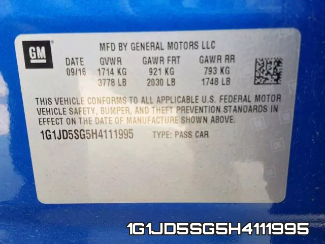 1G1JD5SG5H4111995 фото 2