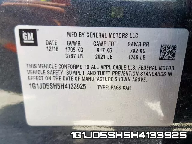 1G1JD5SH5H4133925 фото 2