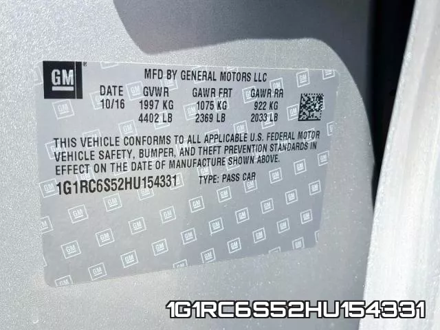 1G1RC6S52HU154331 фото 2