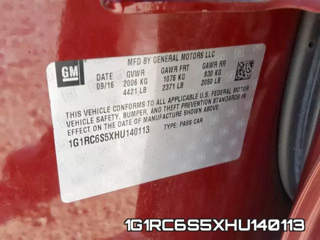1G1RC6S5XHU140113 фото 2