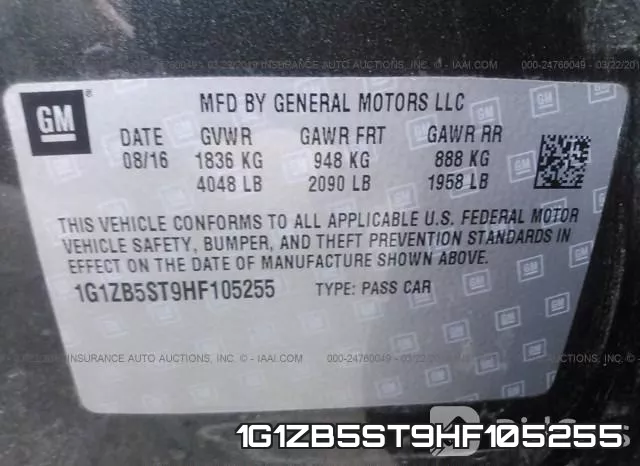 1G1ZB5ST9HF105255 фото 10