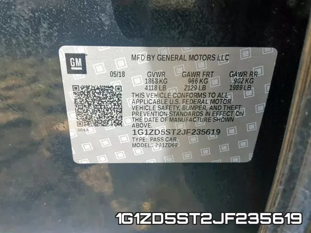 1G1ZD5ST2JF235619 фото 2