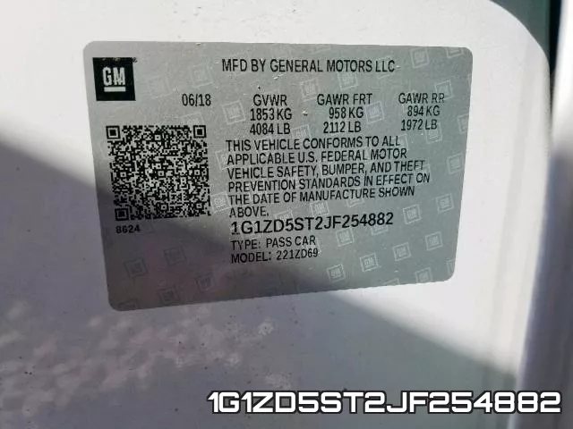 1G1ZD5ST2JF254882 фото 2