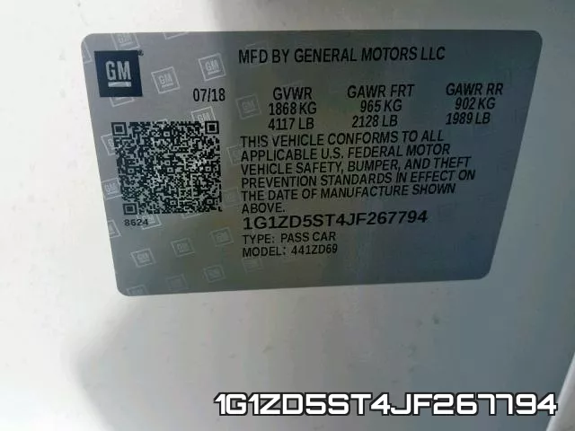 1G1ZD5ST4JF267794 фото 2