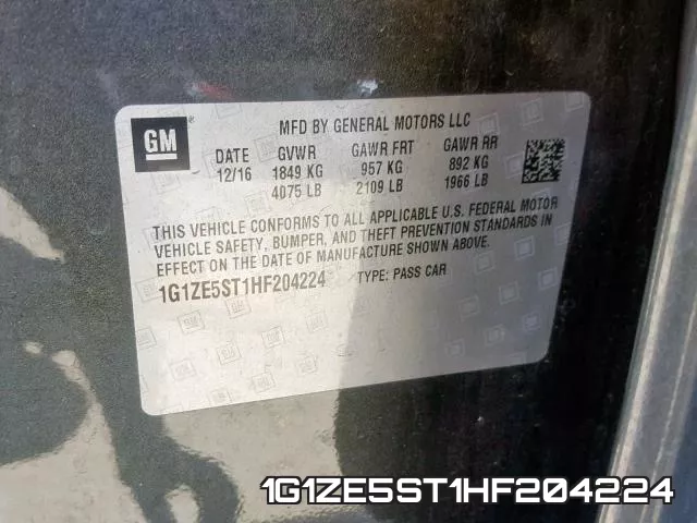 1G1ZE5ST1HF204224 фото 2