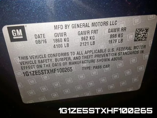 1G1ZE5STXHF100265 фото 2