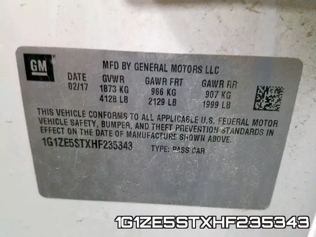 1G1ZE5STXHF235343 фото 2