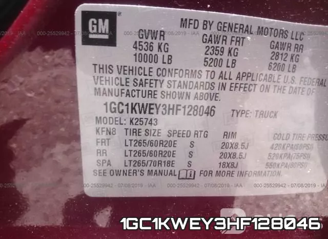 1GC1KWEY3HF128046 фото 10