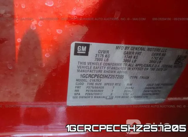 1GCRCPEC5HZ257205 фото 10