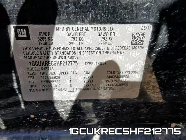1GCUKREC5HF212775 фото 2
