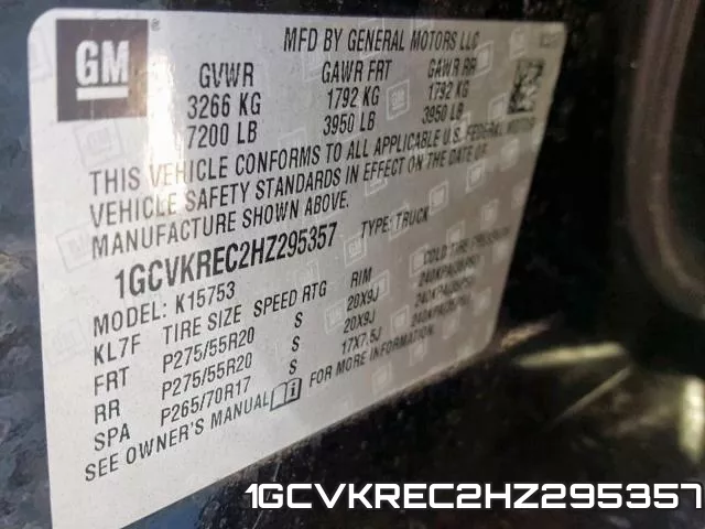 1GCVKREC2HZ295357 фото 2