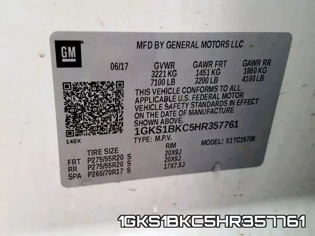 1GKS1BKC5HR357761 фото 2