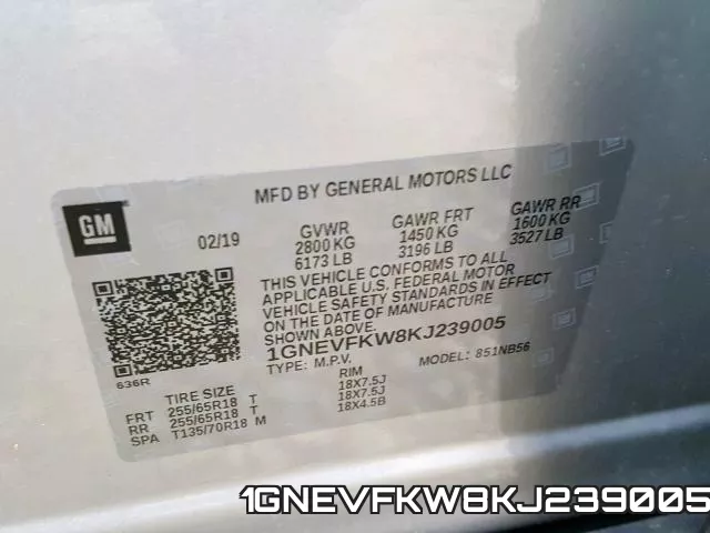 1GNEVFKW8KJ239005 фото 2