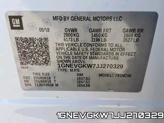 1GNEVGKW7JJ270329 фото 2