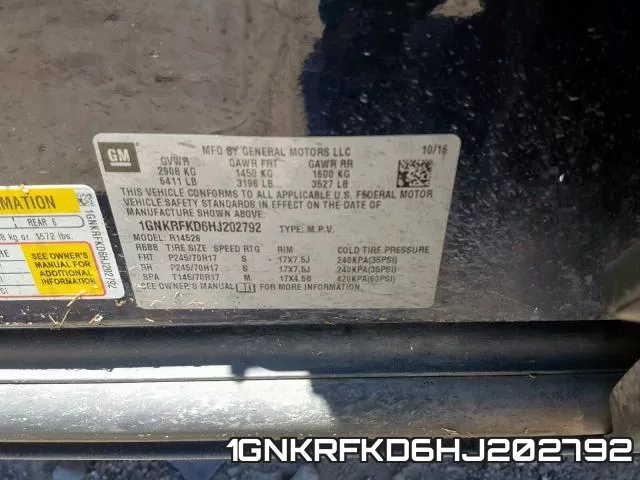 1GNKRFKD6HJ202792 фото 2