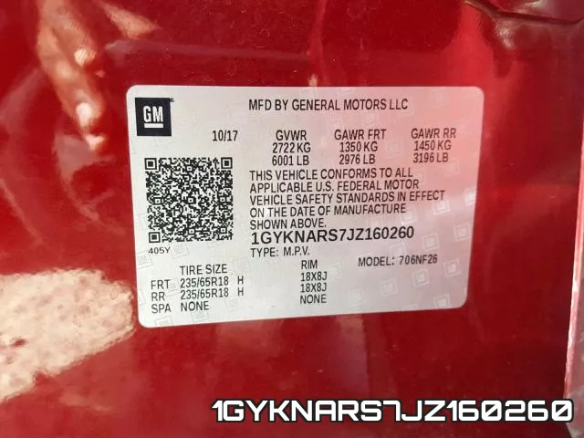 1GYKNARS7JZ160260 фото 2