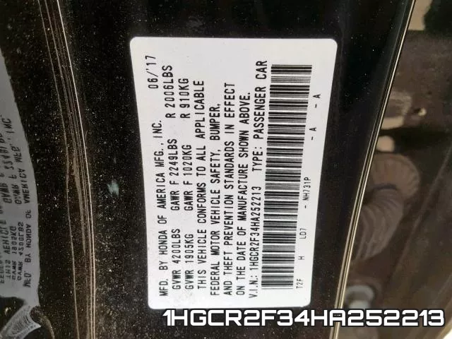 1HGCR2F34HA252213 фото 2