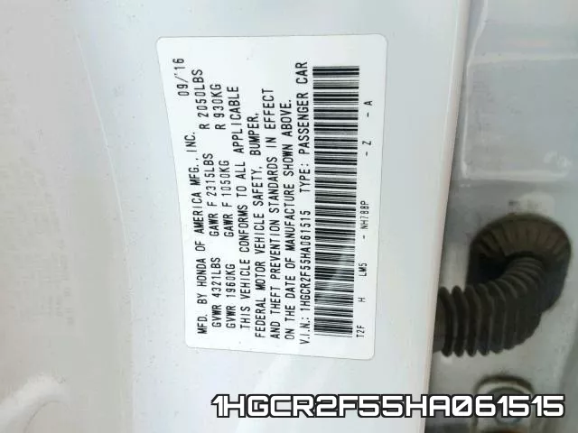 1HGCR2F55HA061515 фото 2
