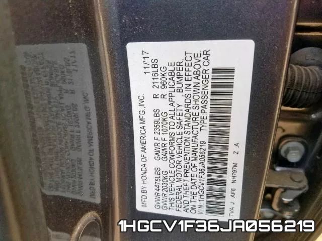 1HGCV1F36JA056219 фото 2