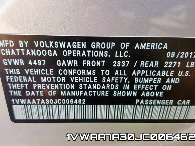 1VWAA7A30JC006462 фото 2