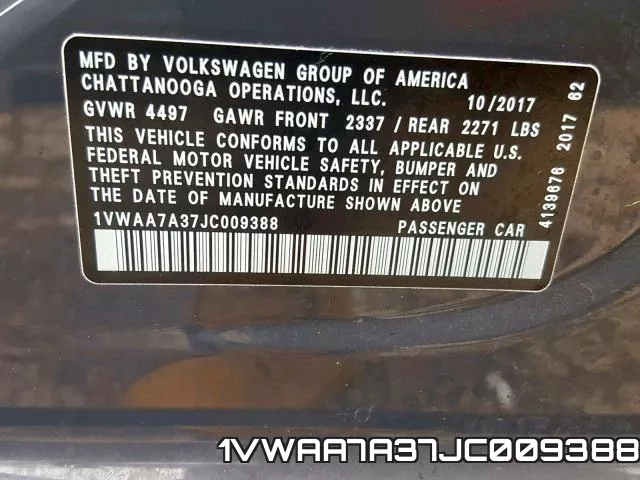 1VWAA7A37JC009388 фото 2