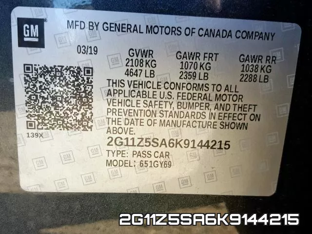 2G11Z5SA6K9144215 фото 2