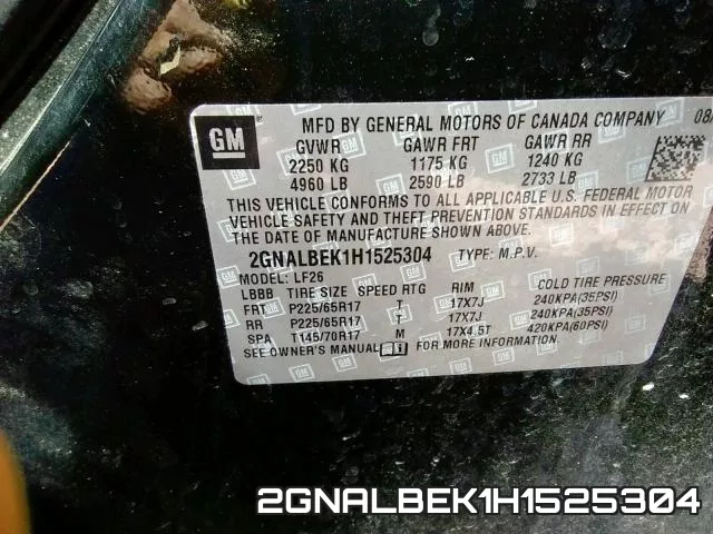 2GNALBEK1H1525304 фото 2