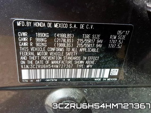 3CZRU6H54HM727367 фото 2