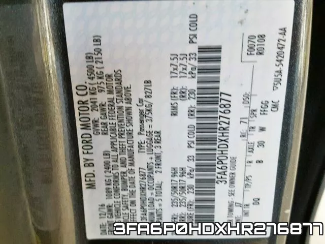 3FA6P0HDXHR276877 фото 2