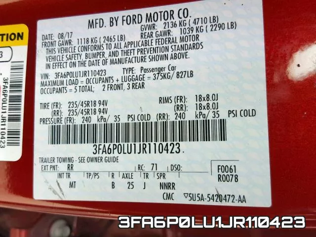 3FA6P0LU1JR110423 фото 2