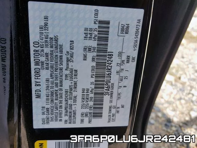 3FA6P0LU6JR242481 фото 2