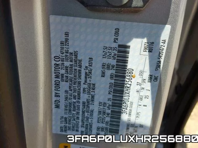 3FA6P0LUXHR256880 фото 2