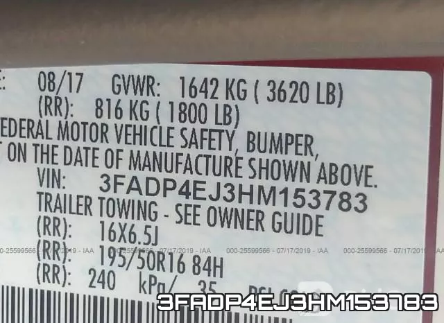 3FADP4EJ3HM153783 фото 10