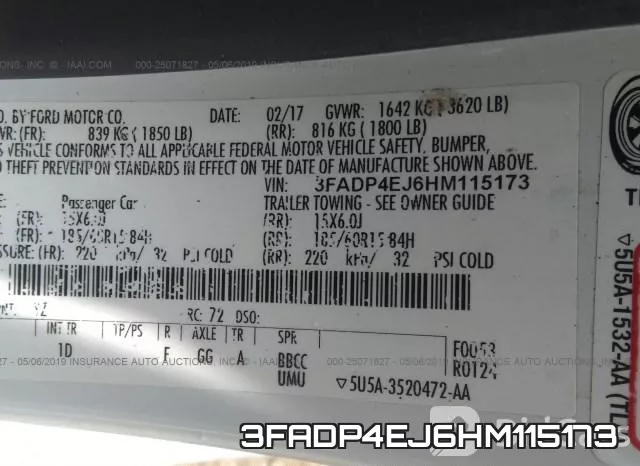 3FADP4EJ6HM115173 фото 10