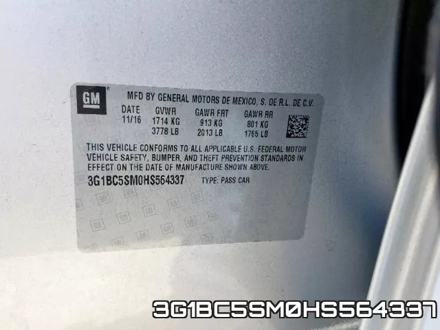 3G1BC5SM0HS564337 фото 2