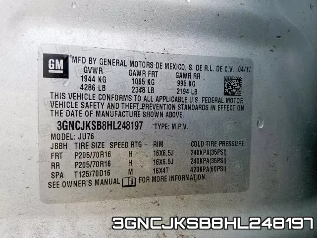 3GNCJKSB8HL248197 фото 2