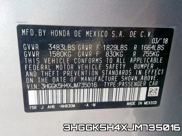 3HGGK5H4XJM735016 фото 2