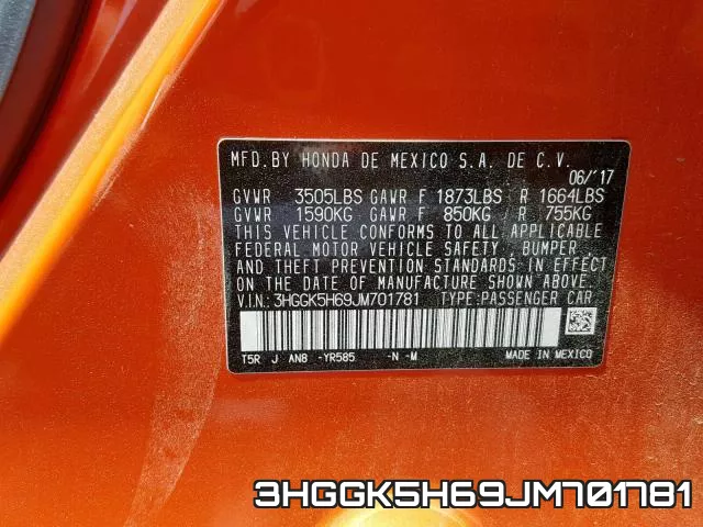 3HGGK5H69JM701781 фото 2