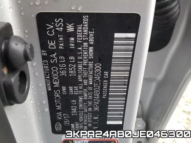 3KPA24AB0JE046300 фото 2