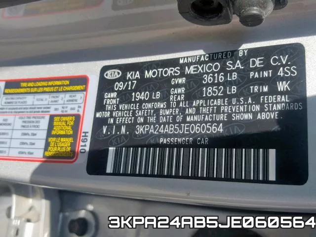 3KPA24AB5JE060564 фото 2