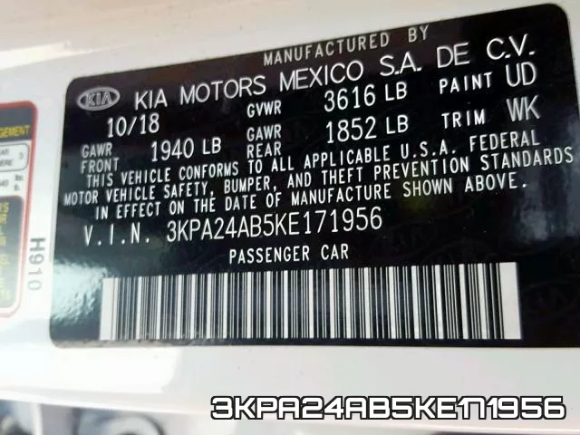 3KPA24AB5KE171956 фото 2