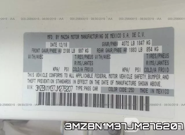 3MZBN1M37JM276207 фото 10