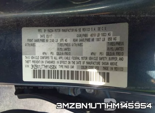 3MZBN1U77HM145954 фото 10