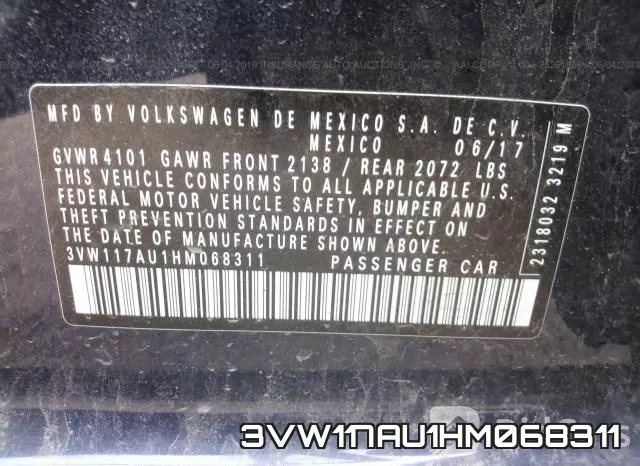 3VW117AU1HM068311 фото 10