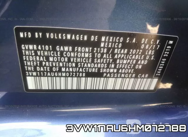 3VW117AU6HM072788 фото 10