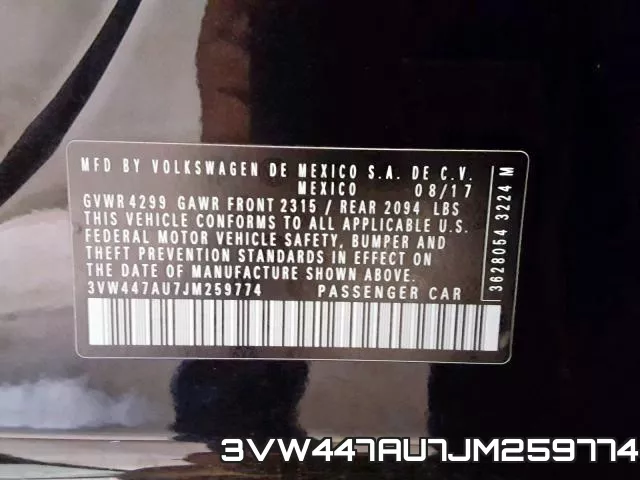 3VW447AU7JM259774 фото 2