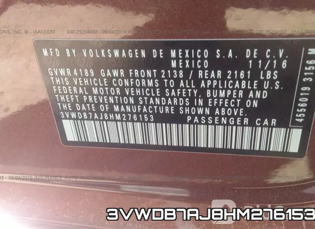 3VWDB7AJ8HM276153 фото 10