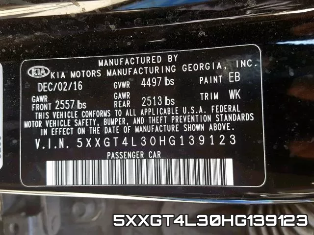 5XXGT4L30HG139123 фото 2